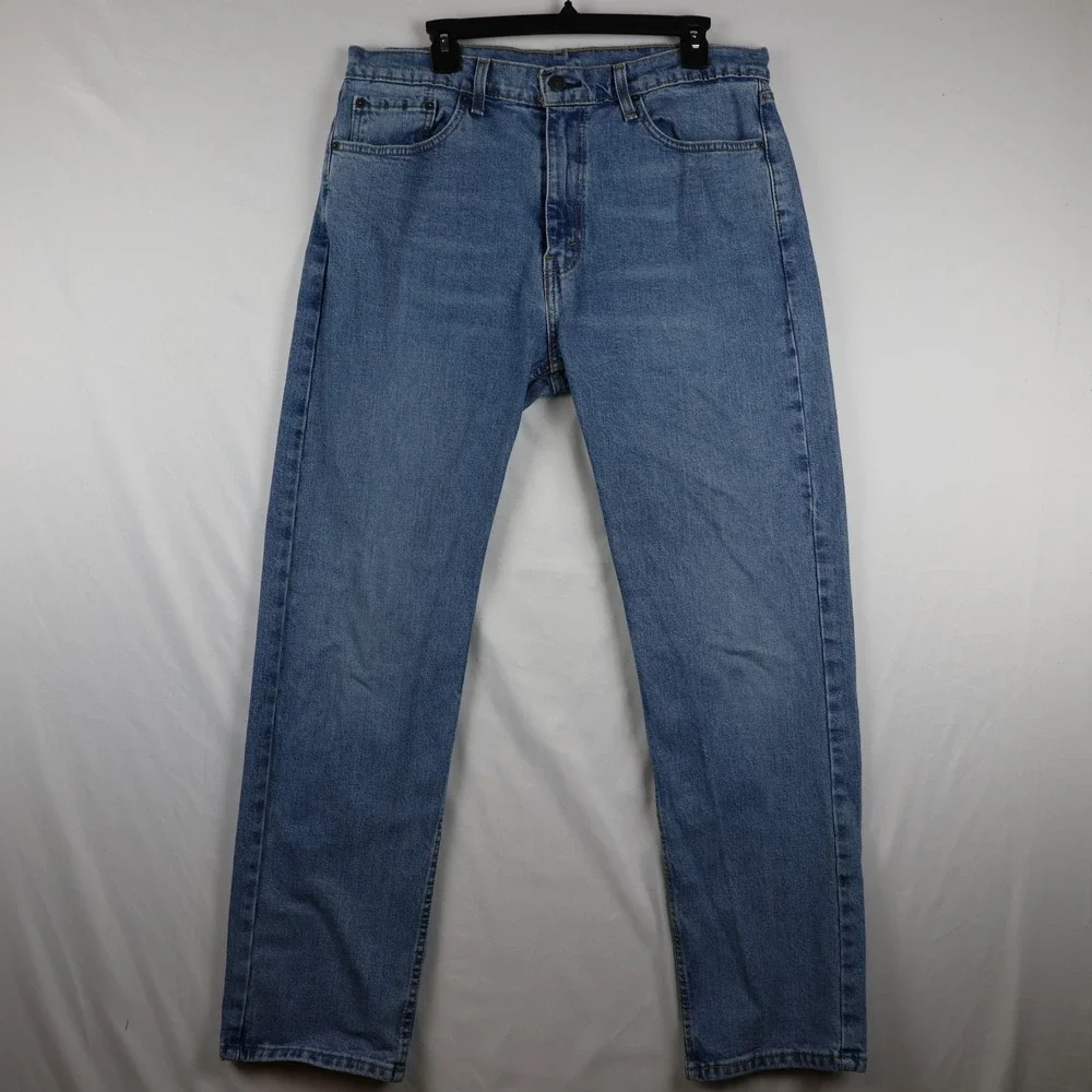 Levis 505 Jeans Mens 36x32 Blue Denim Baggy‎ Fit Straight Leg Medium Wash Pants
